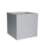 Quebec Square plastic pot white stone